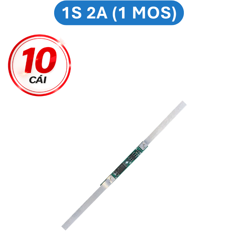 Mạch bảo vệ pin Lithium 1S 3.7V 2A - 9A (1 - 6 MOS) có hàn kẽm sẵn