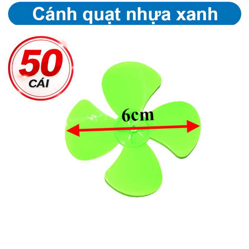 Cánh quạt mini 4 cánh Xanh Lá trục 2mm bằng nhựa rất bền dùng DIY STEM