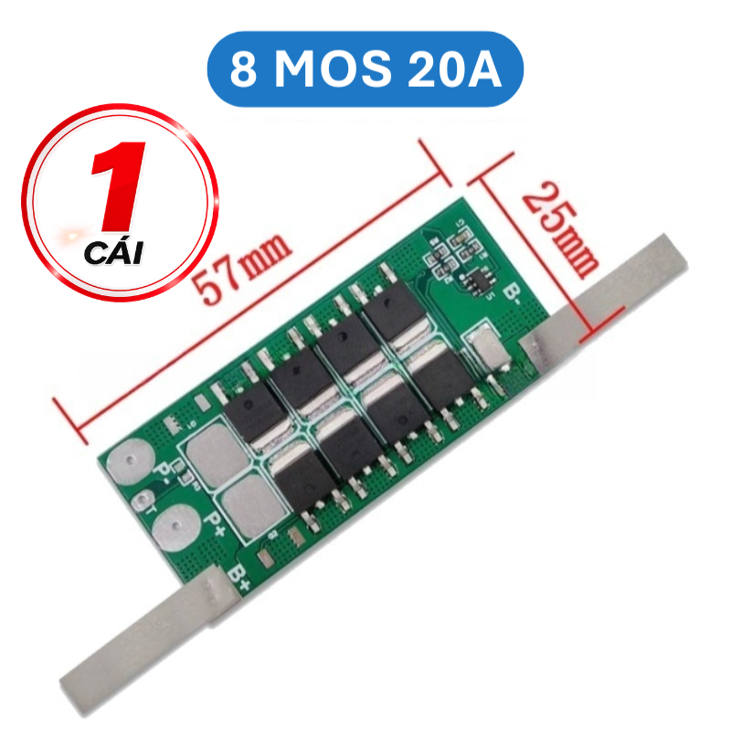 Mạch bảo vệ pin sắt LifePo4 1S 3.2V công suất lớn có sẵn kẽm hàn