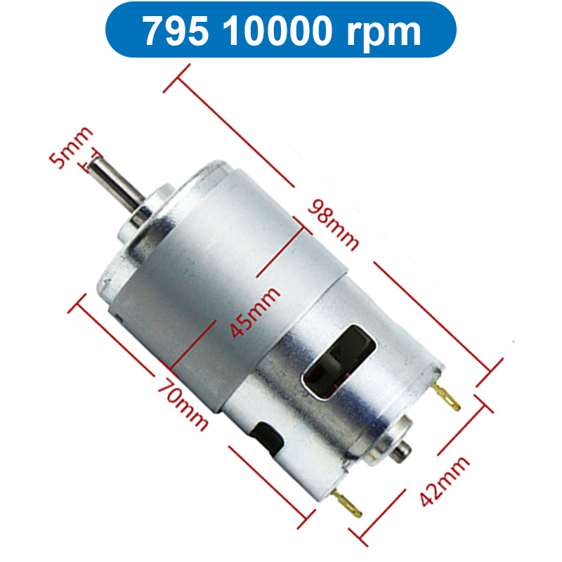 Động cơ DC 775/785/895 tốc độ cao điện áp 12V/24V