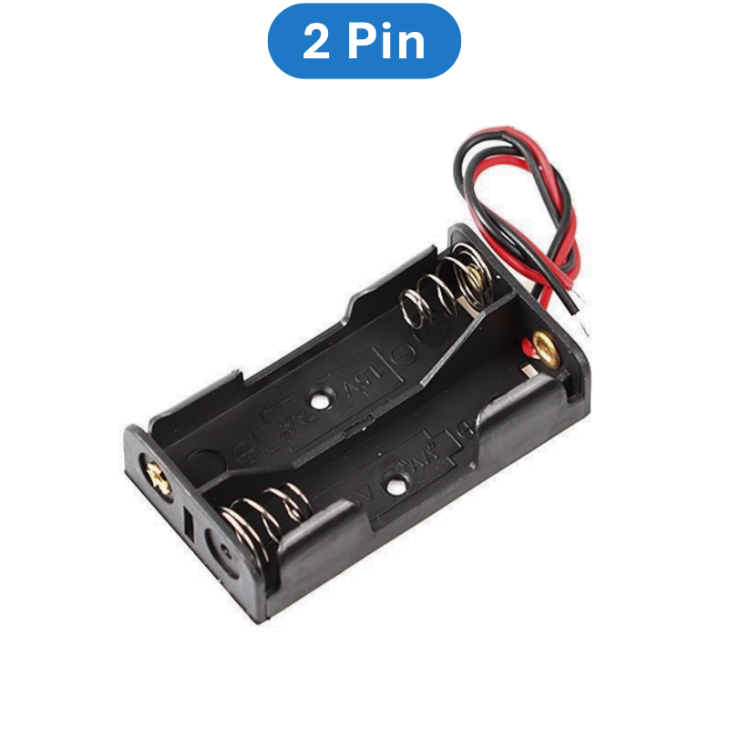 Đế pin tiểu, pin AA đầu ra dây nối tiếp, đế pin có nắp có kèm công tắc