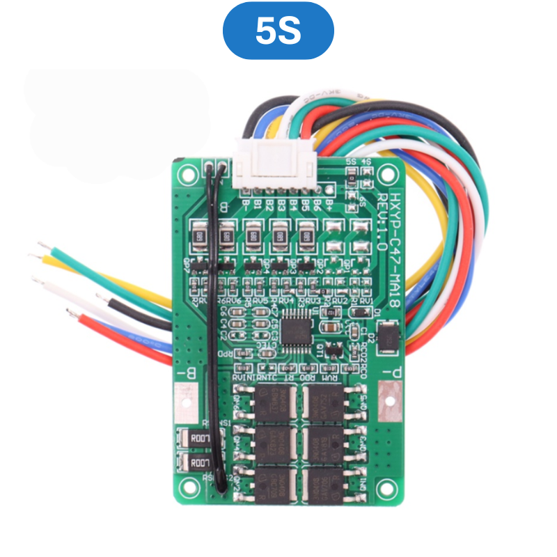 Mạch sạc bảo vệ pin lithium 4S/5S/6S/7S MA18 dòng xả 18A cổng ra dây có tản nhiệt