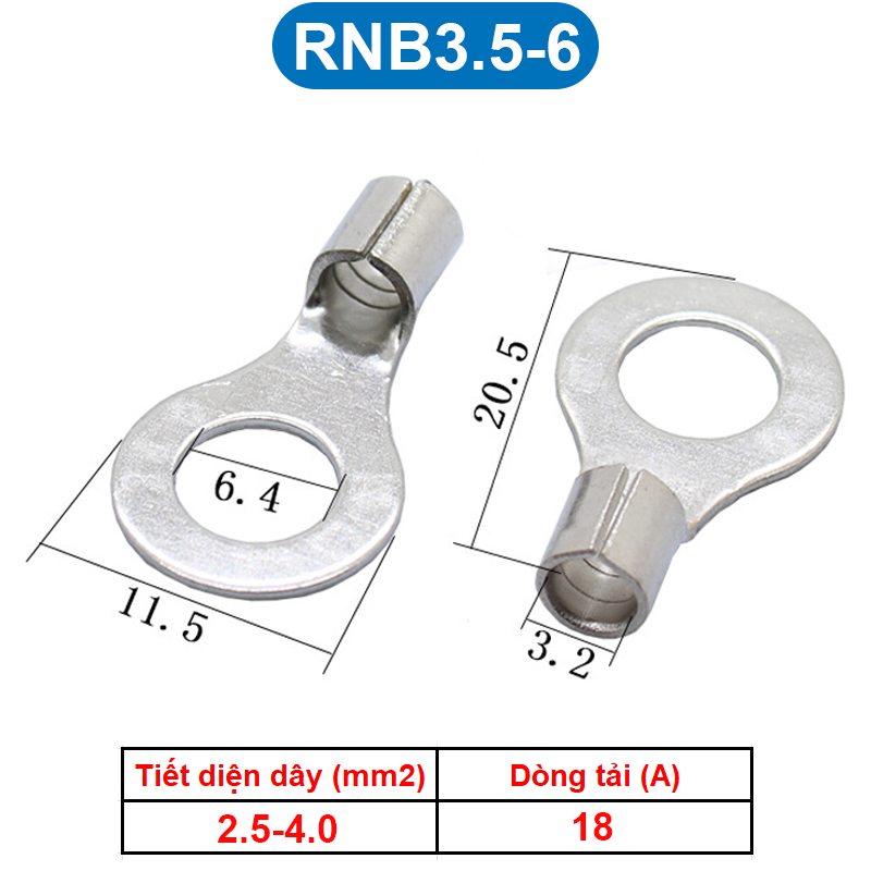 Đầu Cos tròn trần đồng thau, cốt khuyên, cốt tròn trần RNB
