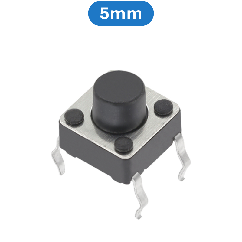 (20 Cái) Nút nhấn 6x6mm 4 chân cắm DIP cao 4.3 - 15mm