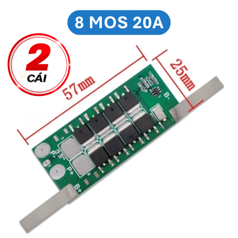 Mạch bảo vệ pin sắt LifePo4 1S 3.2V công suất lớn có sẵn kẽm hàn