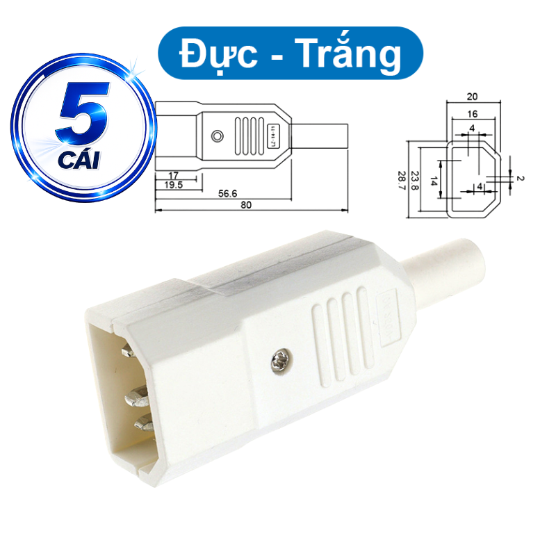 Đầu nối nguồn AC tải 10A vặn vít dây chịu tải tốt cho máy móc thiết bị điện