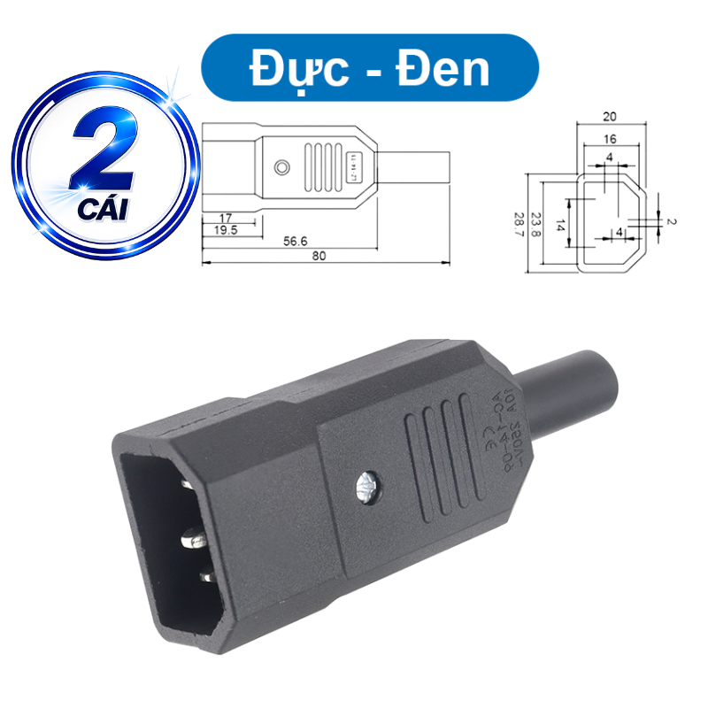 Đầu nối nguồn AC tải 10A vặn vít dây chịu tải tốt cho máy móc thiết bị điện