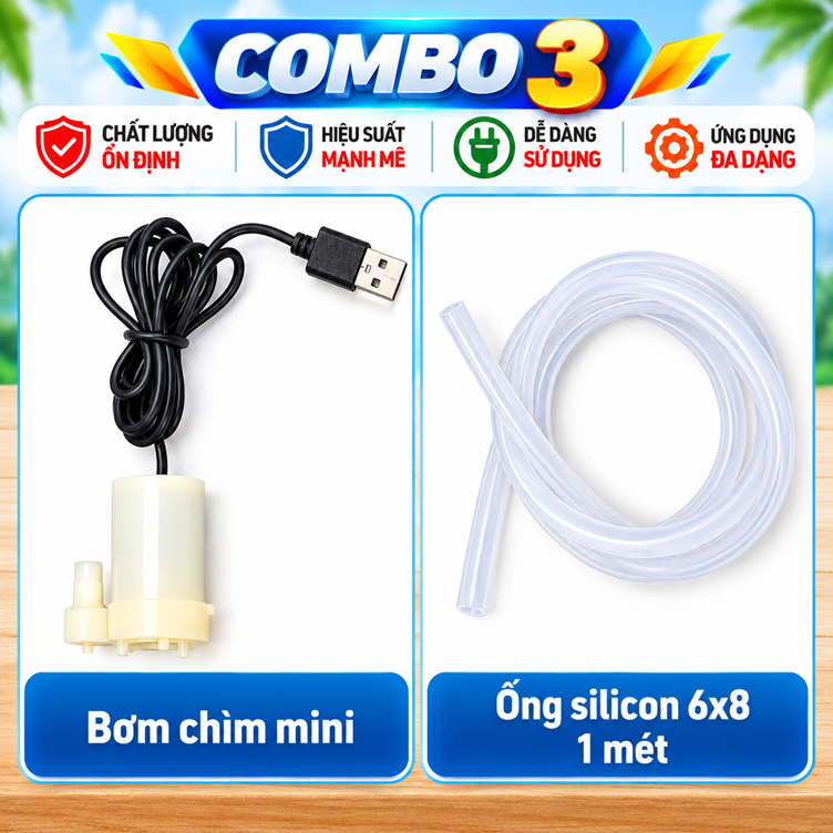 Bơm nước R365 12V cho hồ cá, bơm tưới cây, mô hình Stem