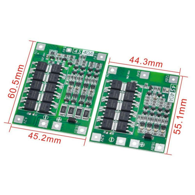 Mạch sạc bảo vệ pin Lithium 3S/4S 40A 60A 18650 BMS 11.1V 12.6V/14.8V 16.8V