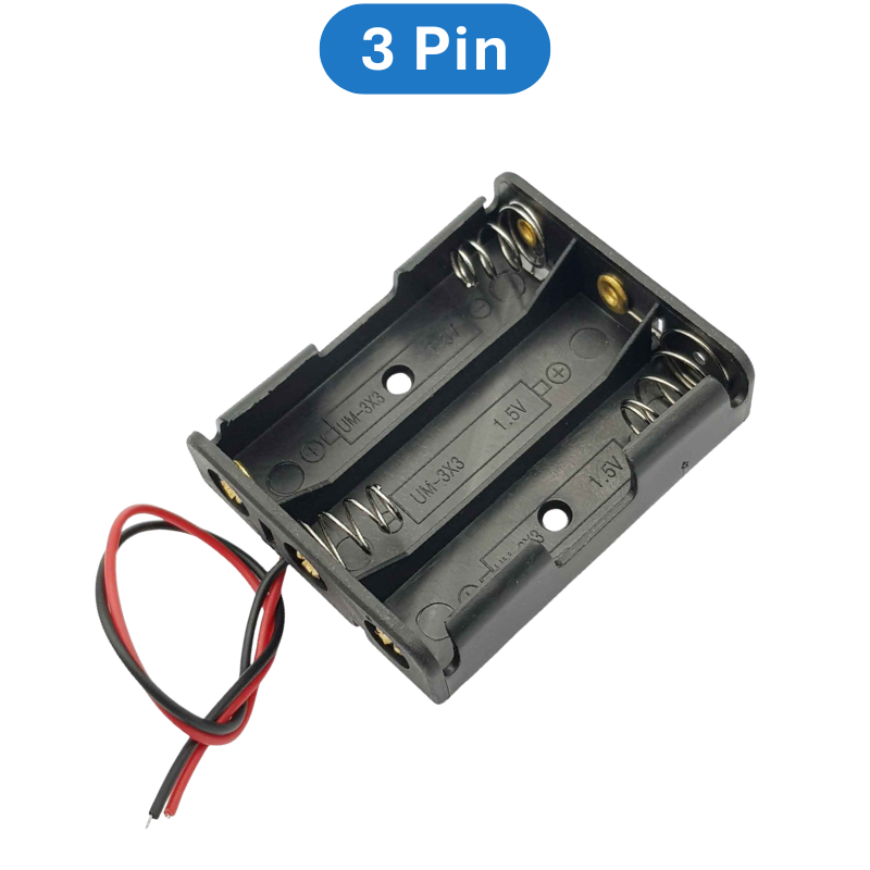 Đế pin tiểu, pin AA đầu ra dây nối tiếp, đế pin có nắp có kèm công tắc