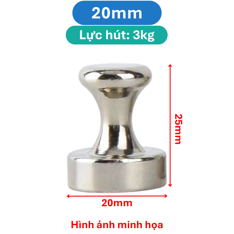 Nam châm núm inox đính bảng