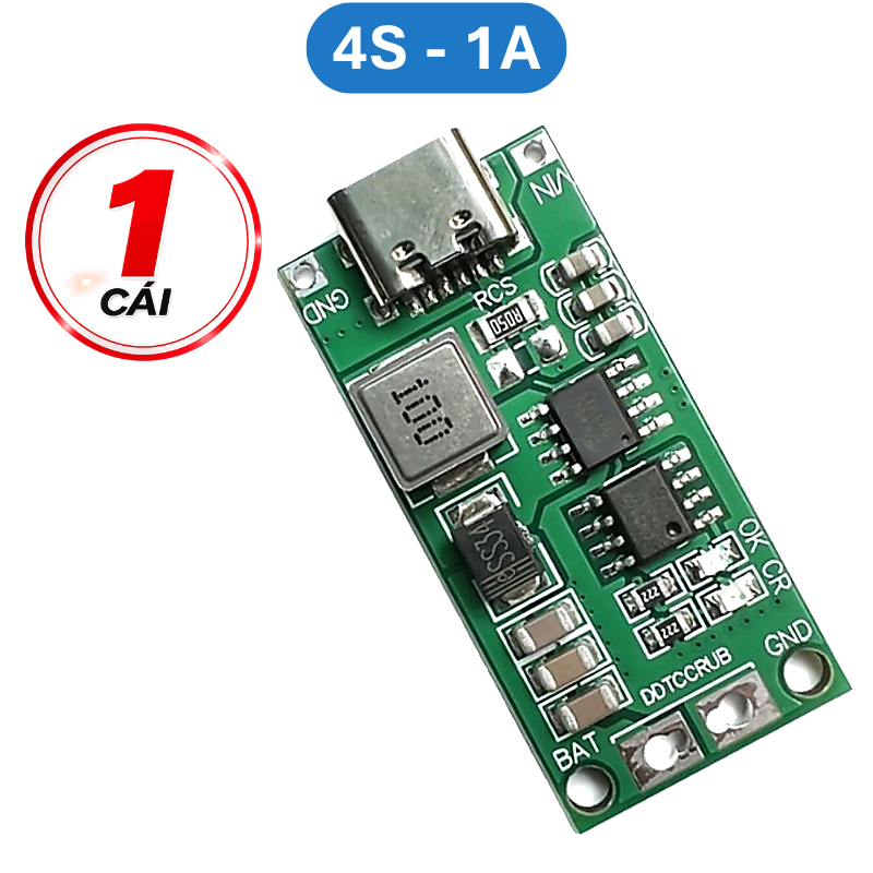 Mạch sạc cổng type C tăng áp dùng cho pin Lithium 3.7V 2S/3S/4S dòng sạc 1 - 4A