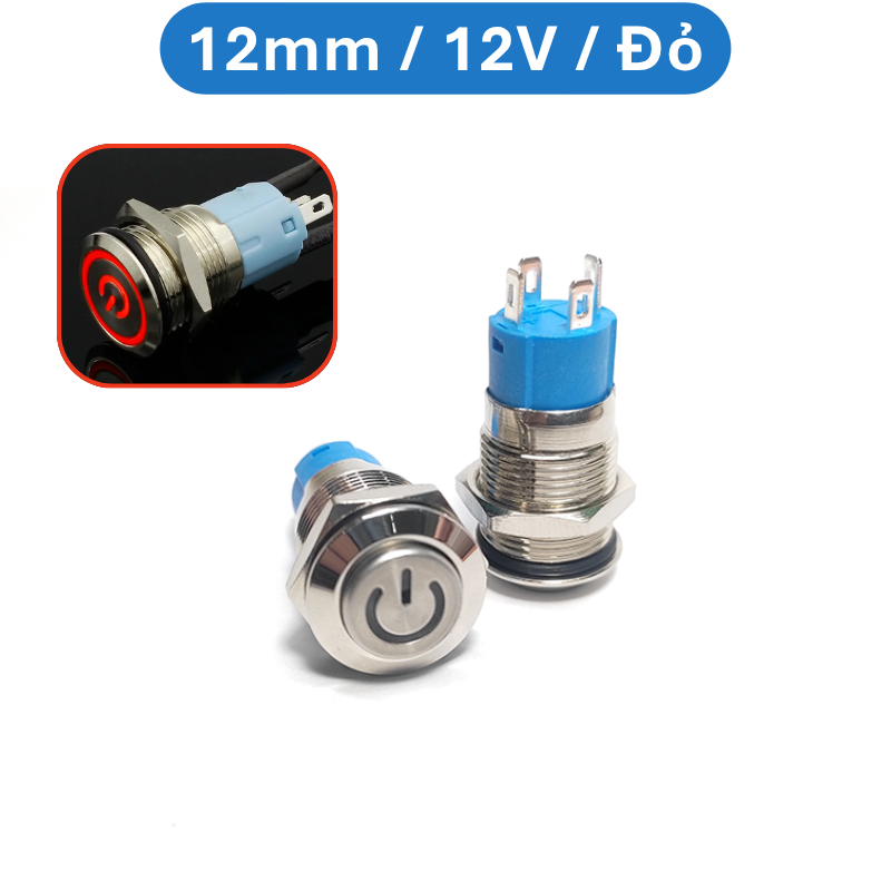 Nút nhấn chống nước đầu cao ( nhấn giữ - khoá ) lỗ khoét 12mm/16mm/19mm/22mm