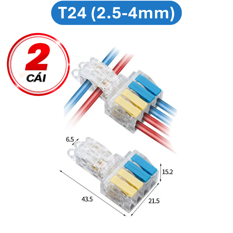 Cút nối dây điện nhanh chữ T 32A Cho dây 0.5 - 5mm2