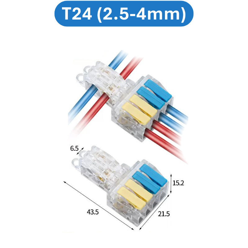 (2 Cái) Cút nối dây điện nhanh chữ T 32A Cho dây 0.5 - 5mm2