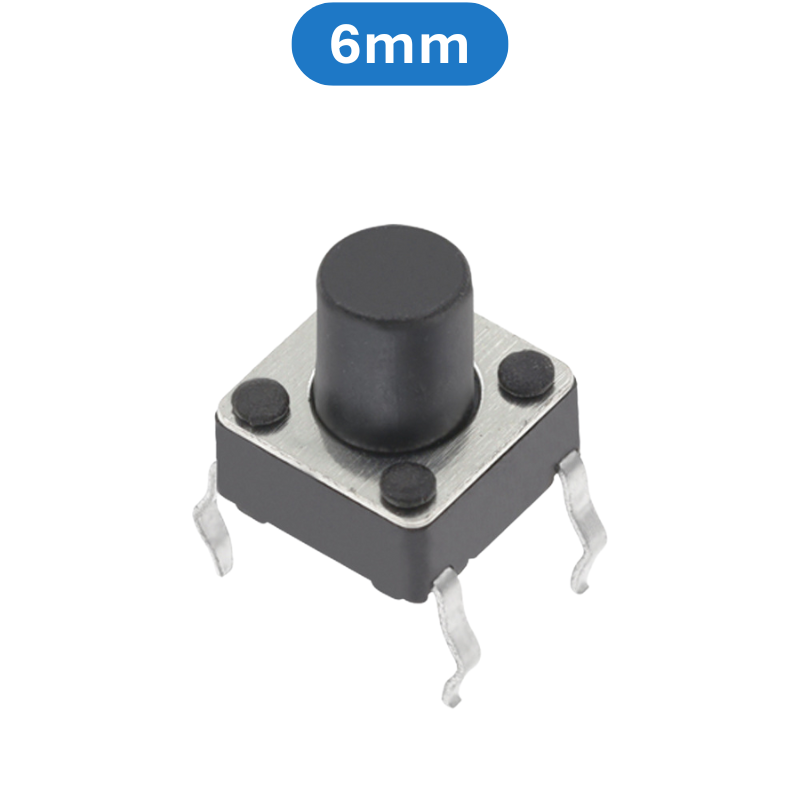 (20 Cái) Nút nhấn 6x6mm 4 chân cắm DIP cao 4.3 - 15mm