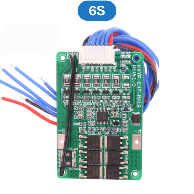 Mạch sạc bảo vệ pin lithium 4S/5S/6S/7S MA18 dòng xả 18A cổng ra dây có tản nhiệt