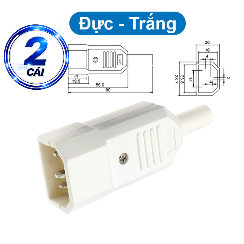 Đầu nối nguồn AC tải 10A vặn vít dây chịu tải tốt cho máy móc thiết bị điện