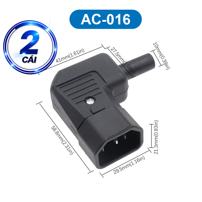 Đầu nối nguồn AC tải 10A vặn vít dây chịu tải tốt cho máy móc thiết bị điện