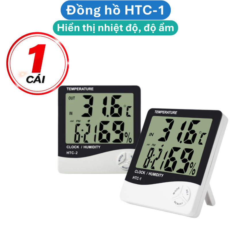 Đồng hồ hiển thị nhiệt độ + độ ẩm HTC - 1