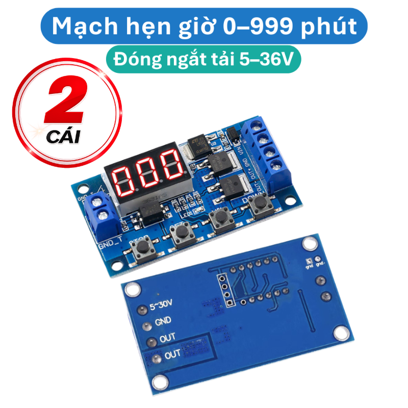 Mạch hẹn giờ 0 - 999 phút dùng Dual MOS, 5 - 36V đóng ngắt thiết bị
