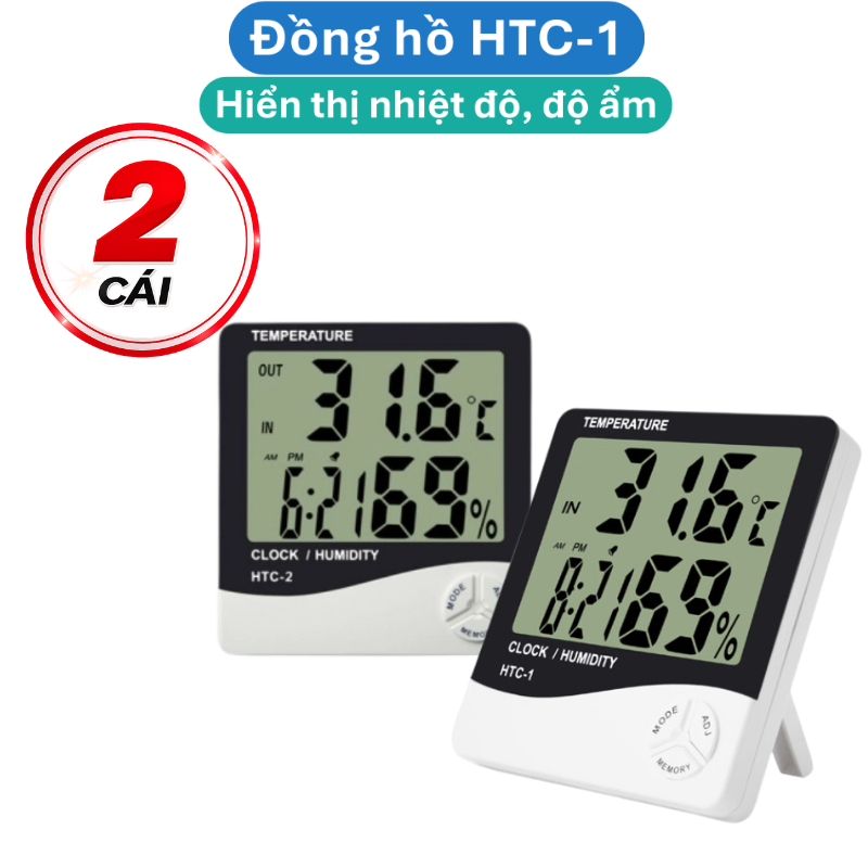 Đồng hồ hiển thị nhiệt độ + độ ẩm HTC - 1