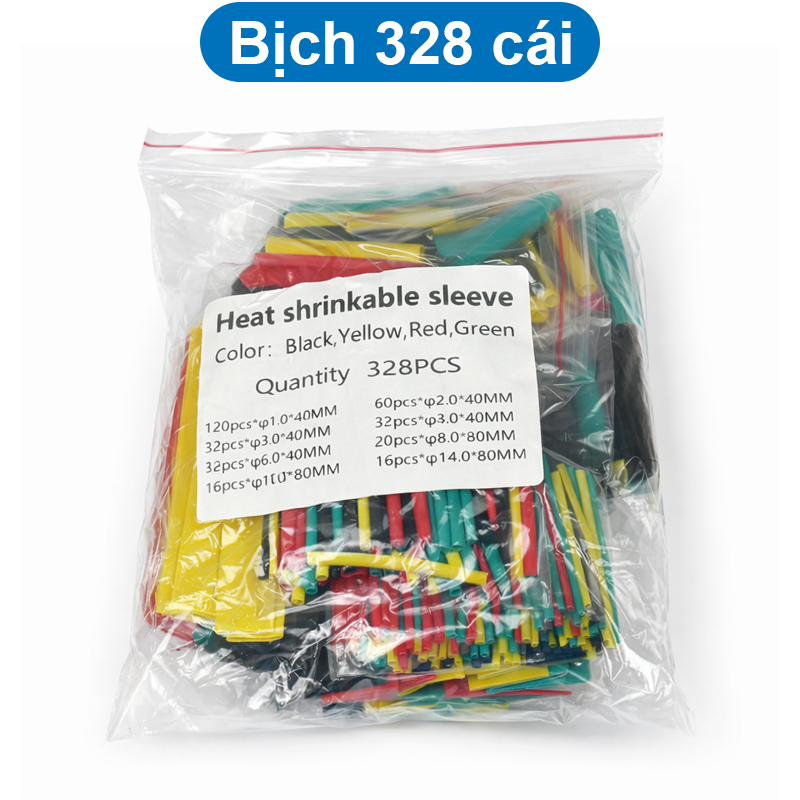 Ống co nhiệt, co dây điện, đầu nối đủ loại màu sắc kích thước