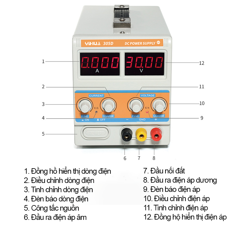 Bộ nguồn cao cấp Yihua DC 30V 5A 305D