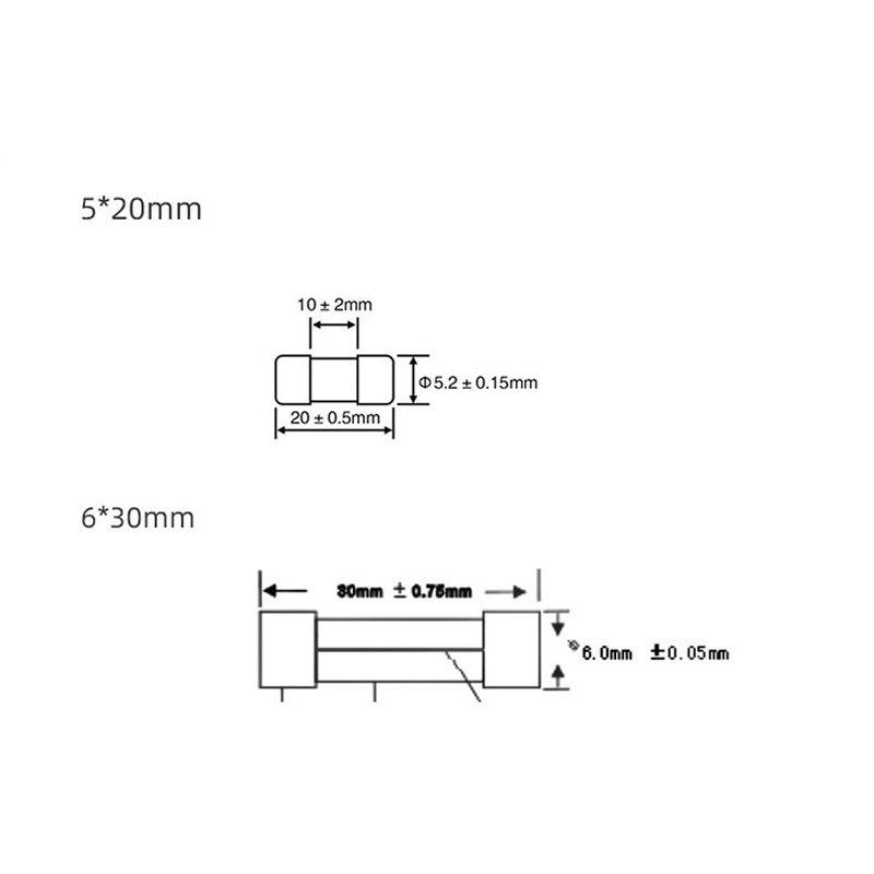 (5 cái) Cầu chì sứ 5x20mm, 6x30mm