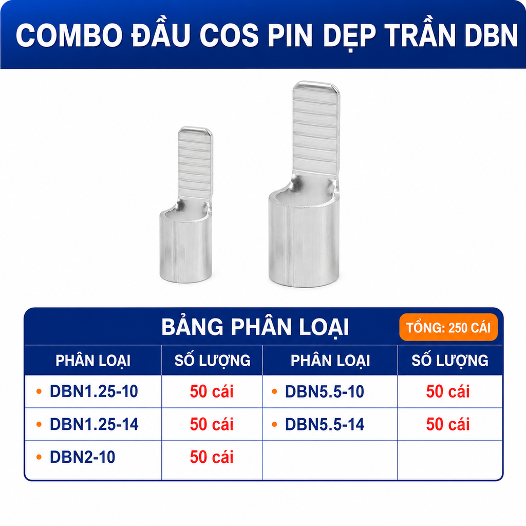Combo Đầu Cos Dây Điện Nhiều Loại - Chọn Loại Combo