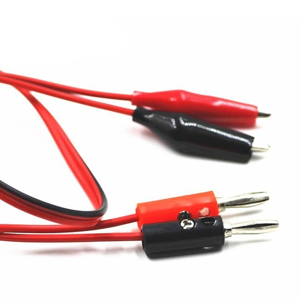 (1 cặp) Dây điện kẹp 2 đầu cá sấu, 1 đầu cá sấu 1 bắp chuối dài 1m