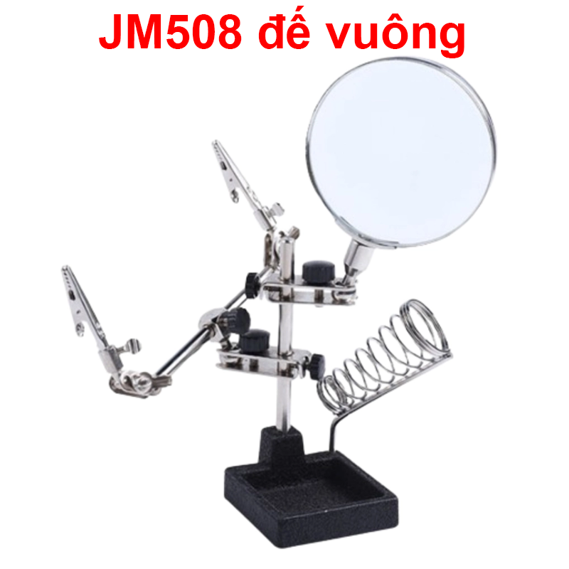 Kính lúp kẹp soi hàn mạch điện tử có đèn LED và gác mỏ hàn