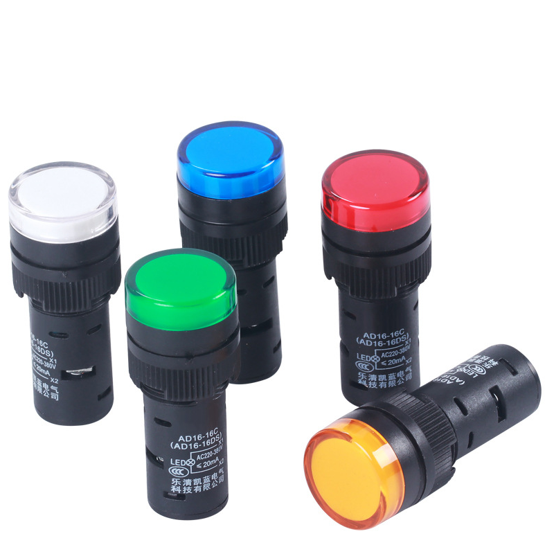 Đèn báo AD16 - 16C lỗ khoét 16mm điện áp 12V, 24V, 220VAC, 380VAC