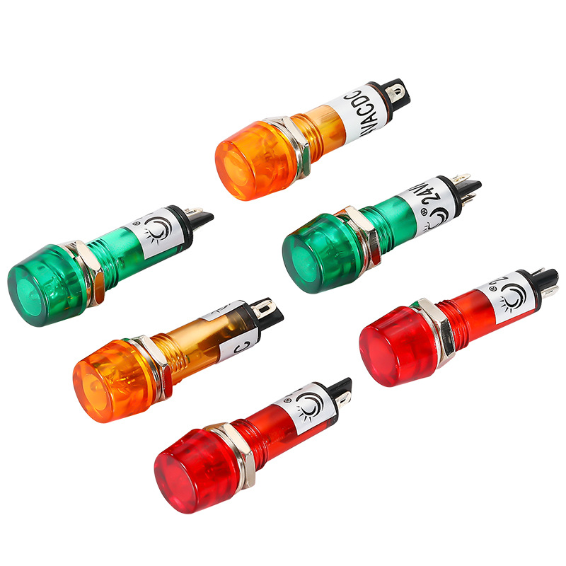 Đèn báo XD10 - 3 lỗ khoét 10mm điện áp 12V, 24V, 220VAC, 380VAC