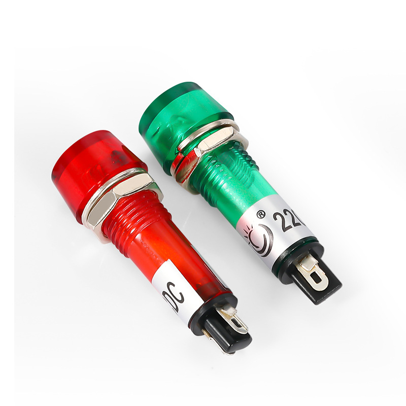 (2 cái) Đèn báo XD10 - 3 lỗ khoét 10mm điện áp 12V, 24V, 220VAC, 380VAC