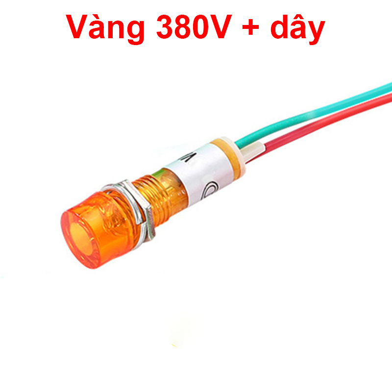 Đèn báo XD10 - 3 lỗ khoét 10mm điện áp 12V, 24V, 220VAC, 380VAC