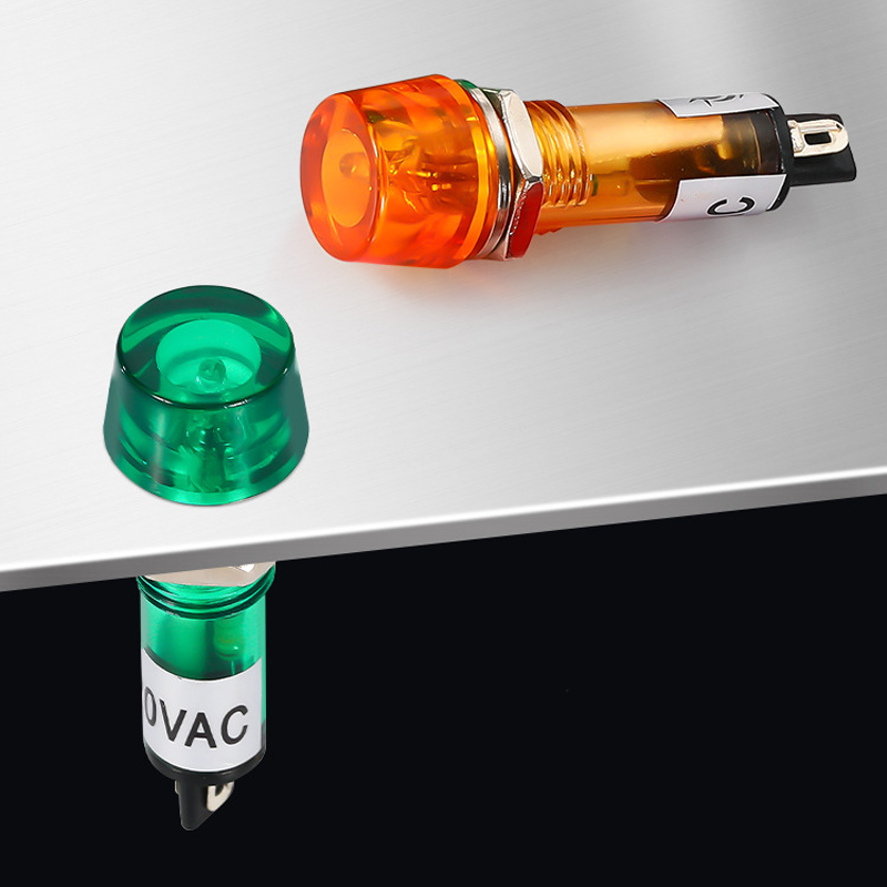 (2 cái) Đèn báo XD10 - 3 lỗ khoét 10mm điện áp 12V, 24V, 220VAC, 380VAC