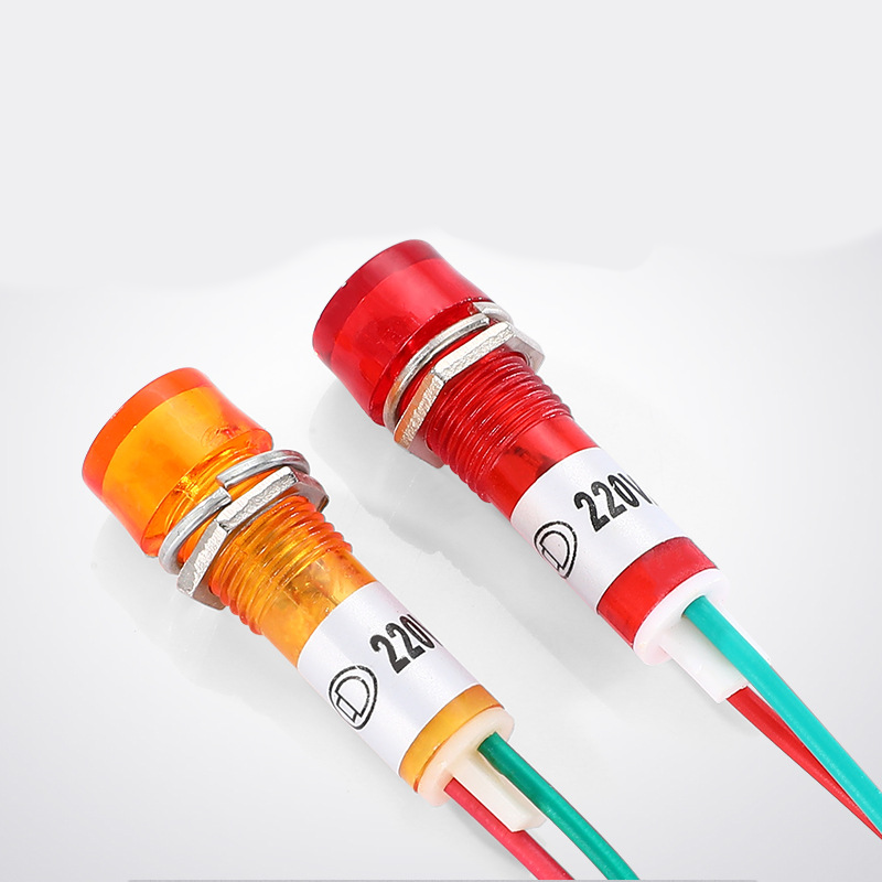 (2 cái) Đèn báo XD10 - 3 lỗ khoét 10mm điện áp 12V, 24V, 220VAC, 380VAC