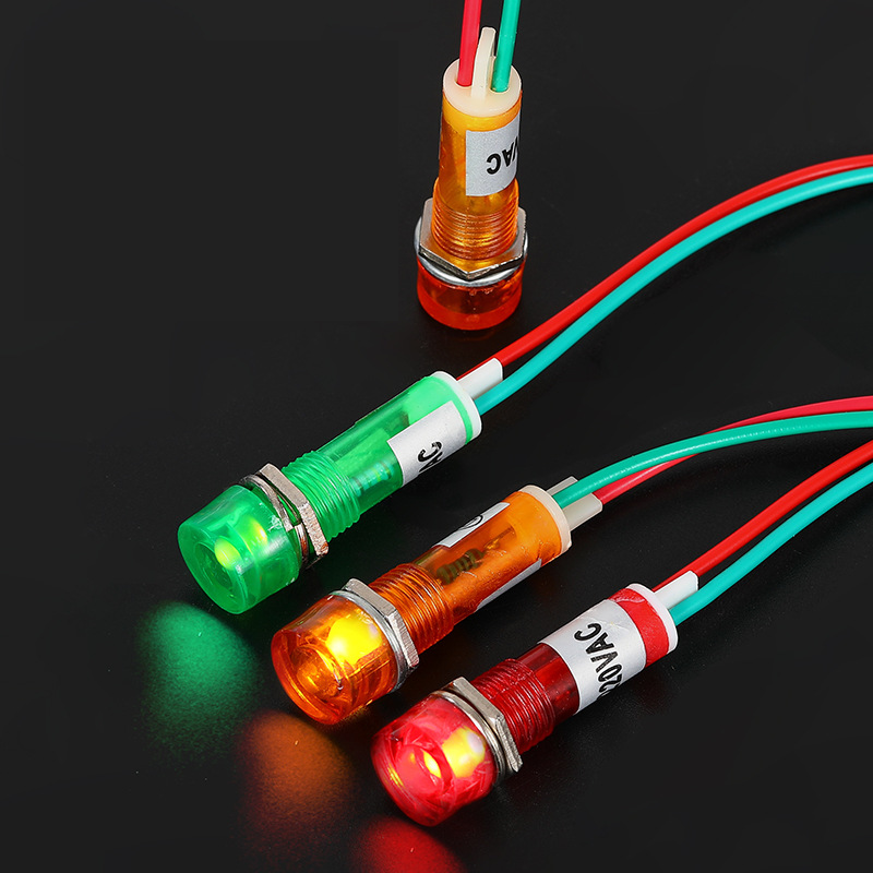 (2 cái) Đèn báo XD10 - 3 lỗ khoét 10mm điện áp 12V, 24V, 220VAC, 380VAC