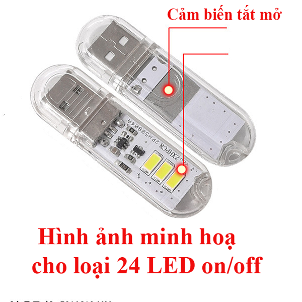 Đèn Led siêu sáng 5V, cáp kim loại, cáp on off