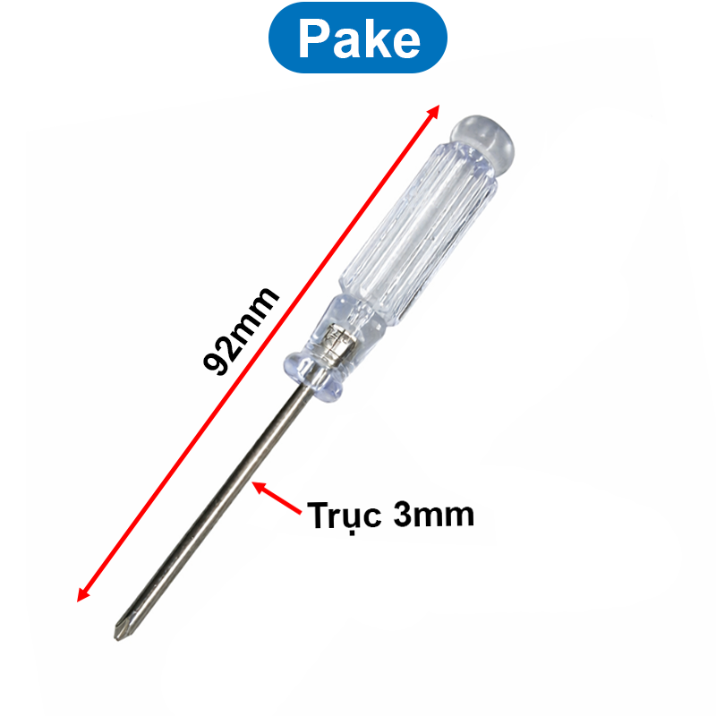 (50 cái) Tua vít dẹp, pake 3mm trong dài 9.2cm