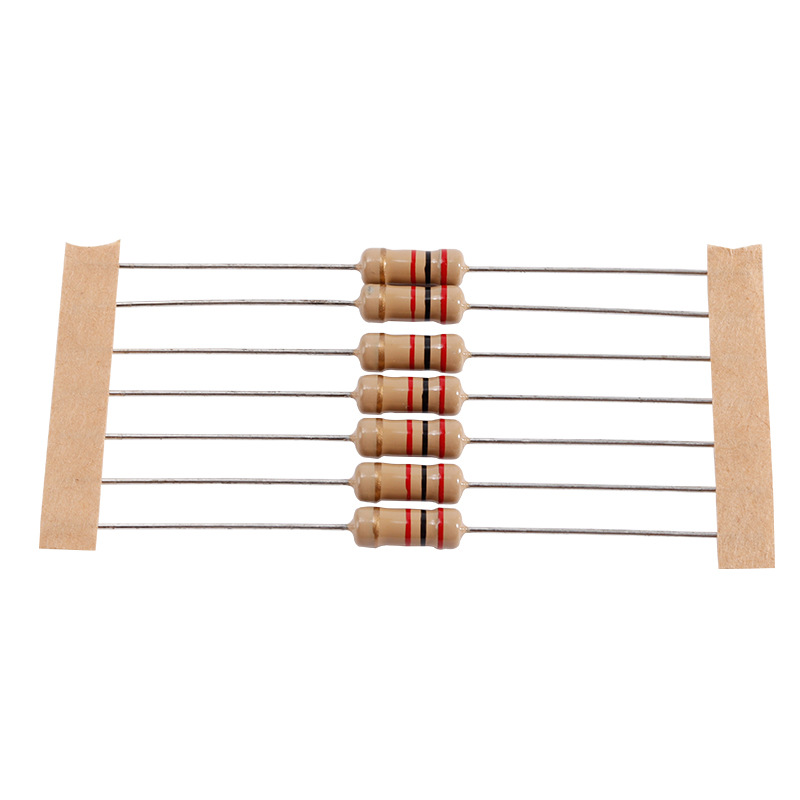 (50 con) Điện trở cắm 1/4W 4 vòng màu ±5% - giá trị 25KR đến 4.7MR