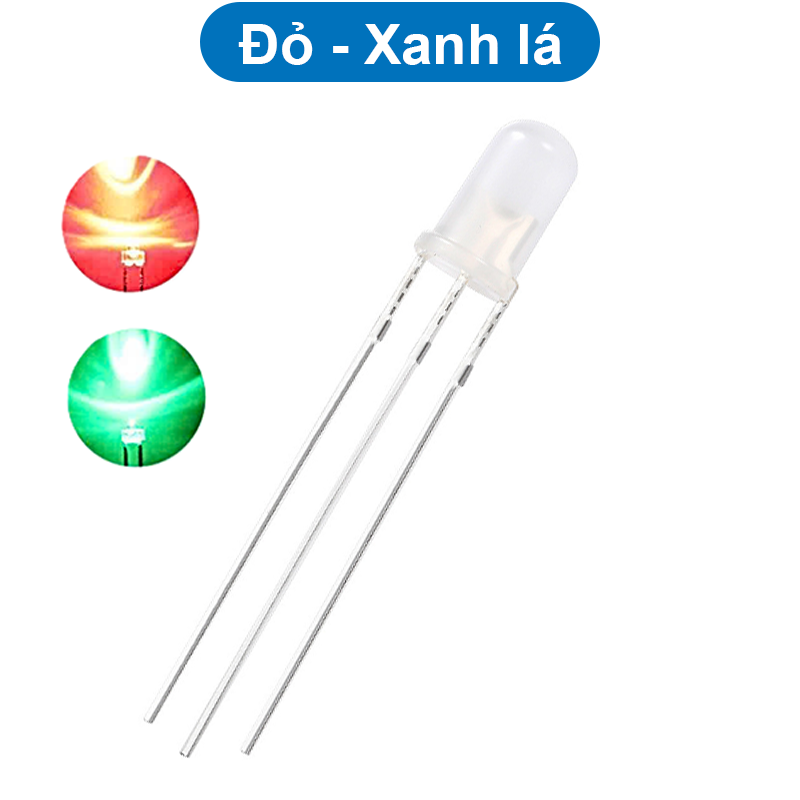 (10 Con) LED 2 màu 5mm đục dương chung