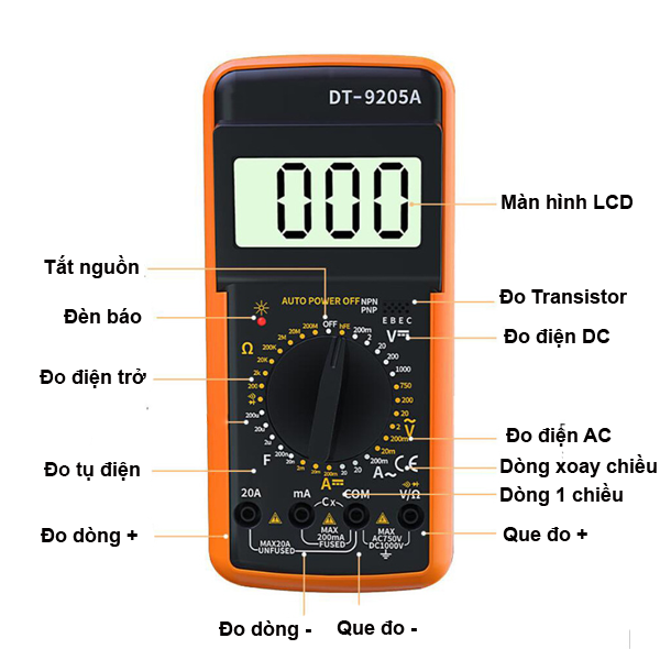 Đồng hồ đo điện áp DT9205A