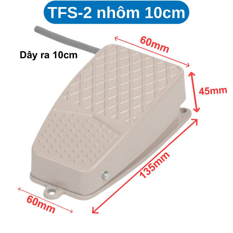 Công tắc bàn đạp chân vỏ nhựa/nhôm 220V/380V 5-10A