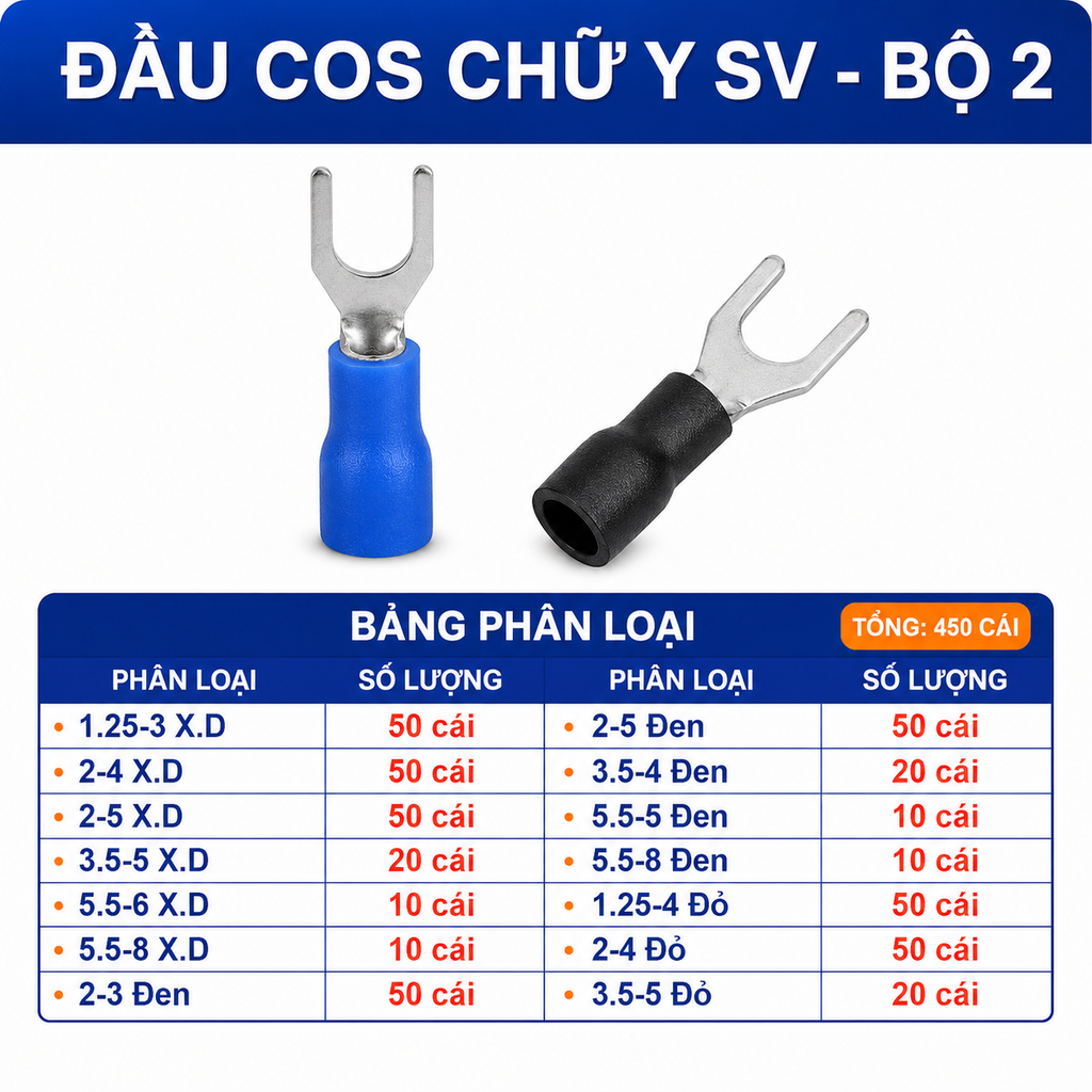 Combo Đầu Cos Chữ Y SV Nhiều Kích Thước - Chọn Bộ Combo