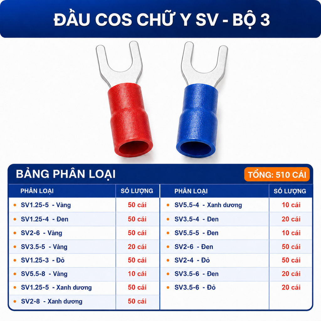 Combo Đầu Cos Chữ Y SV Nhiều Kích Thước - Chọn Bộ Combo