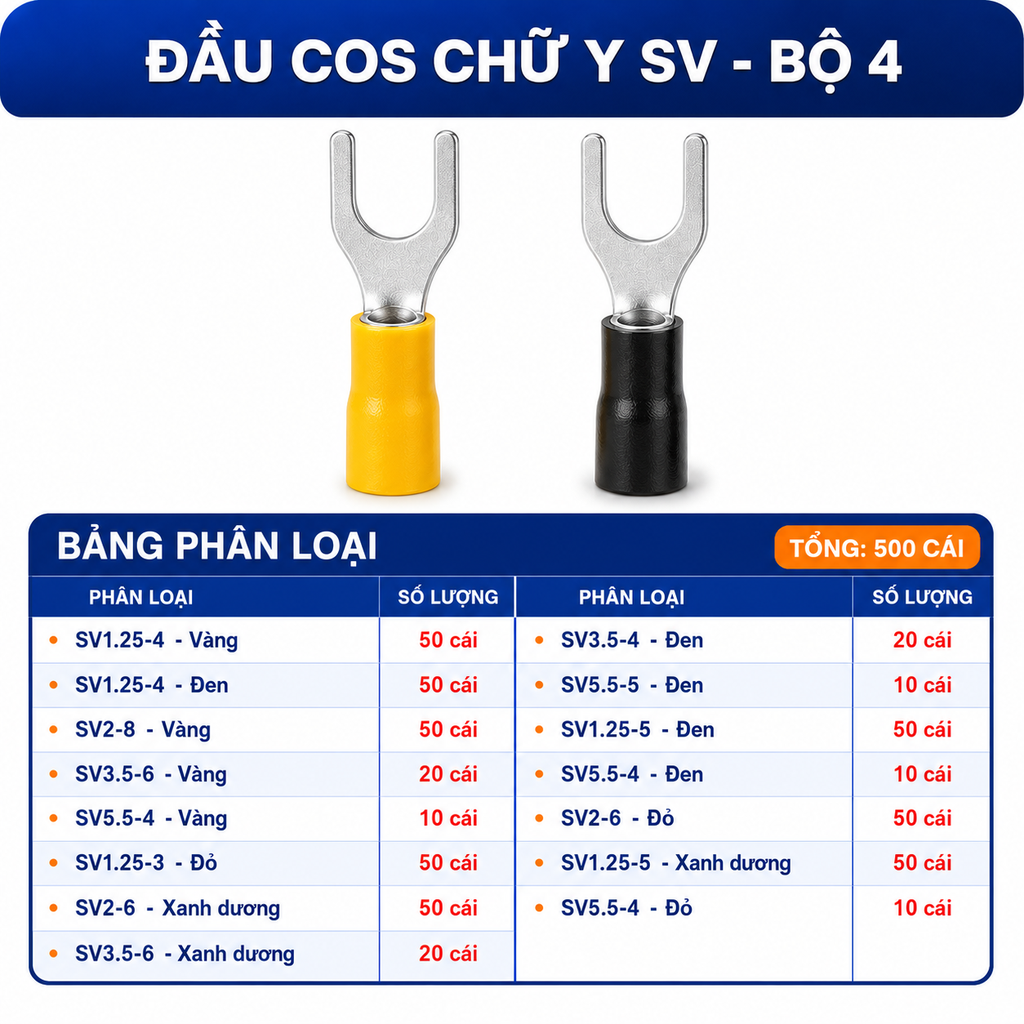 Combo Đầu Cos Chữ Y SV Nhiều Kích Thước - Chọn Bộ Combo