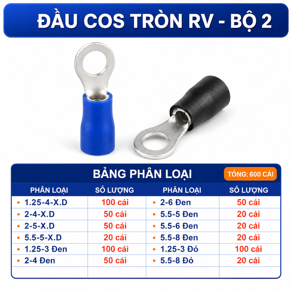 Combo Đầu Cos Tròn RV Nhiều Kích Thước - Chọn Bộ Combo