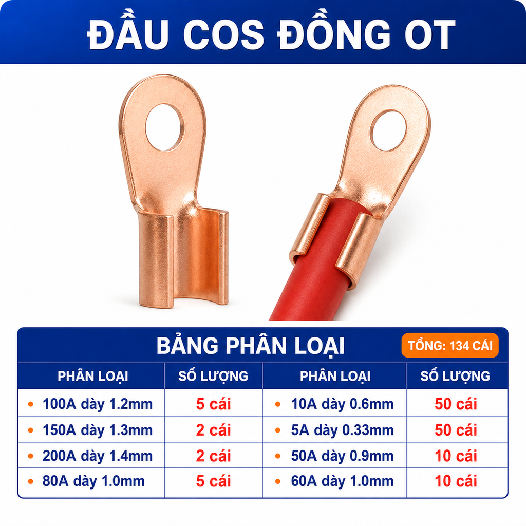 Combo Đầu Cos Dây Điện Nhiều Loại - Chọn Loại Combo